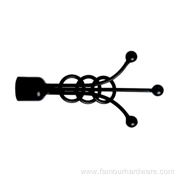 Wrought iron three circle head curtain rod